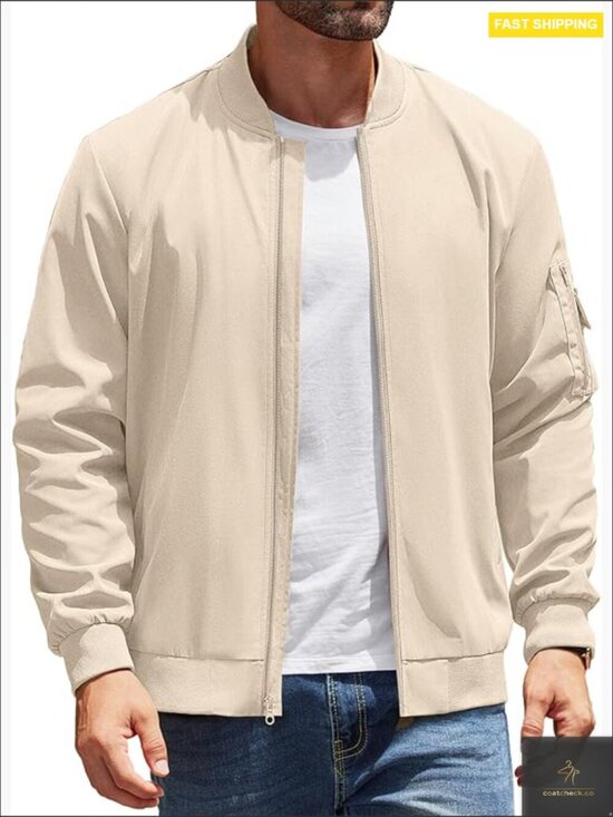Other - Lightweight Bomber Jacket Casual Zip Up Windbreaker Spring Fall with Pockets